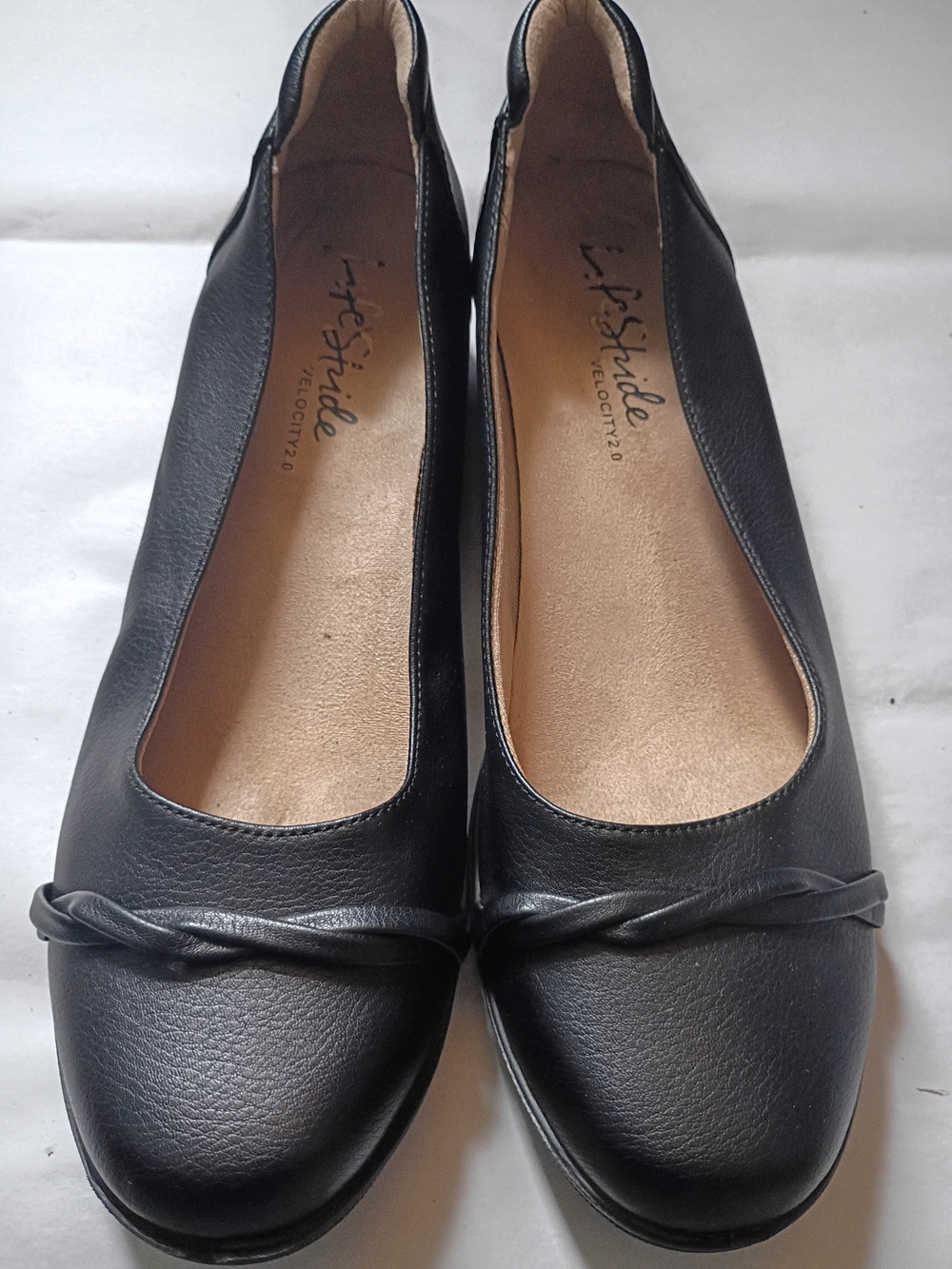 Life Stride Black Leatherette Ballet Flats Size 11 M